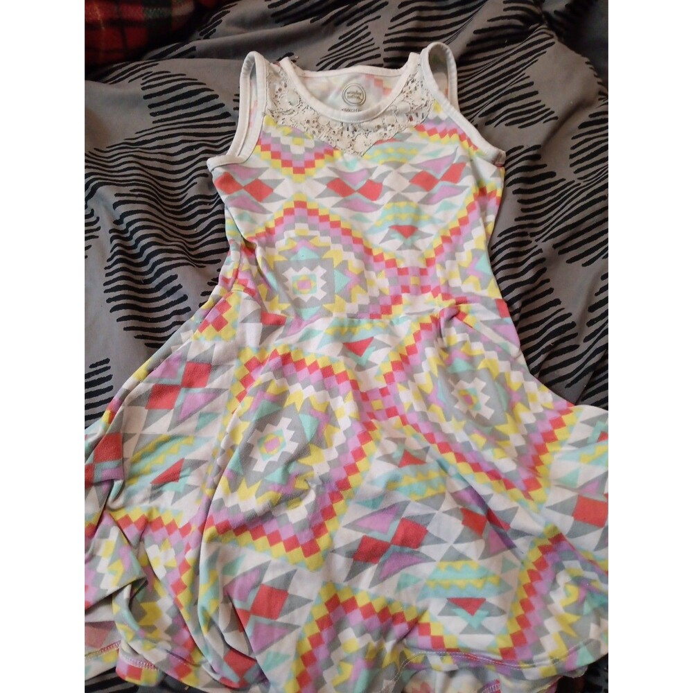 Wonder Nation Girl's SLEEVELESS SUMMER Retro Floral BEACH DRESS~Size 4-5
